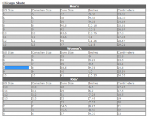 Chicago Sizing Chart